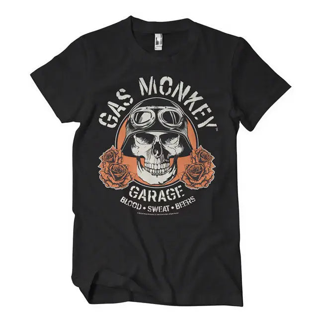 Gas Monkeys Garage Skull T-Shirt Black  - FREE UK Shipping, FREE 365 Day Returns | Moto Central