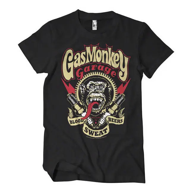 Gas Monkeys Garage Spark Plugs T-Shirt Black  - FREE UK Shipping, FREE 365 Day Returns | Moto Central