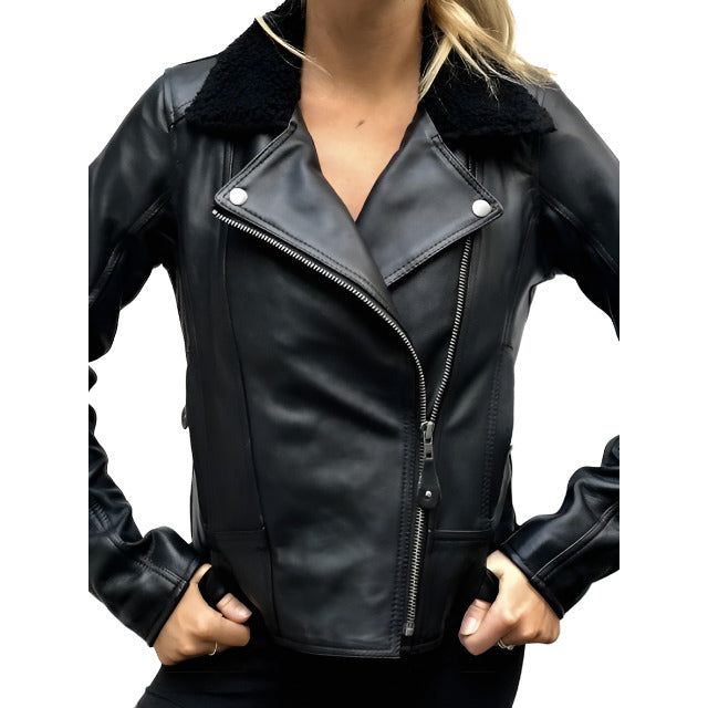 Blackbird Night Owl Ladies Leather Jacket Black