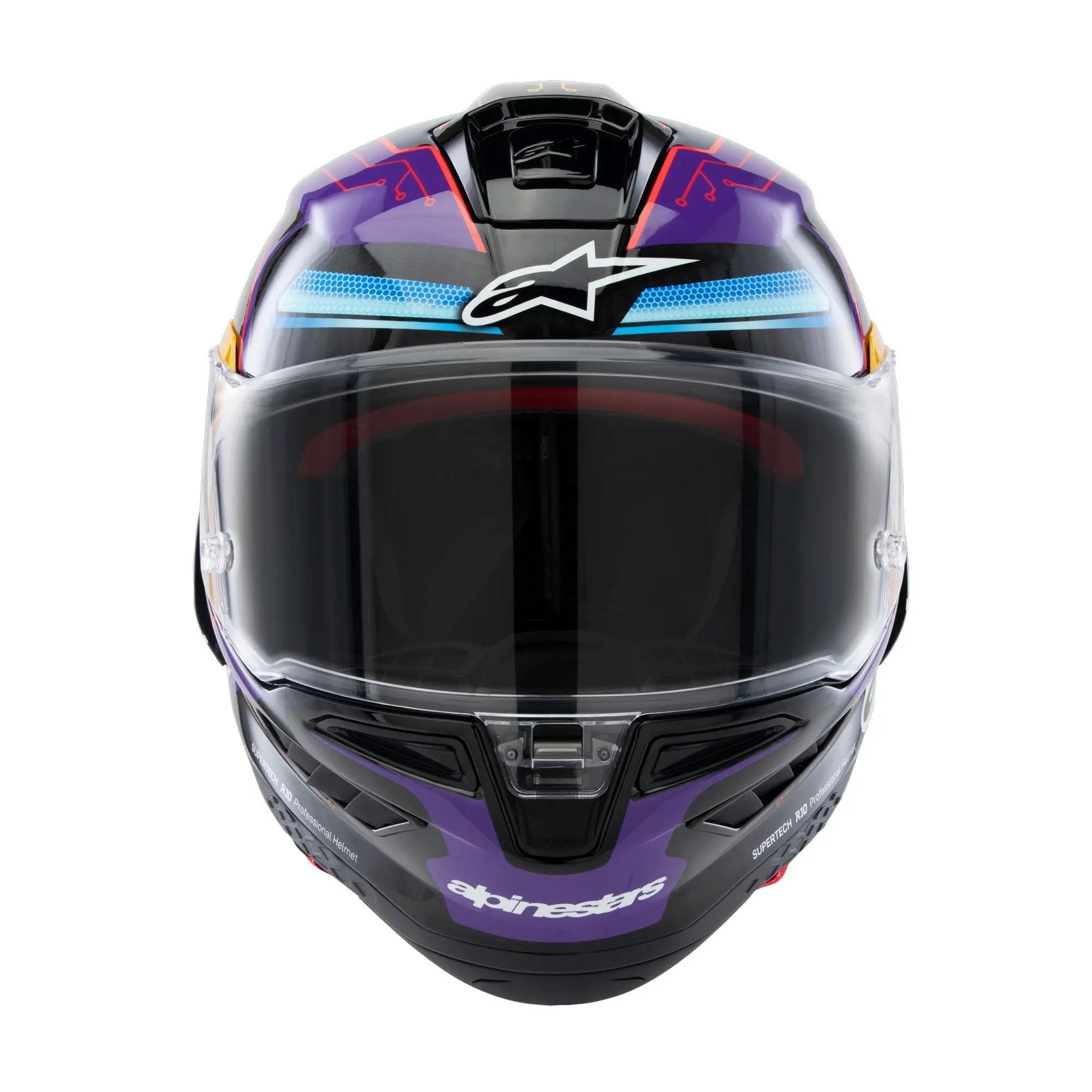 Alpinestars Supertech R10 Martinator R01 Full Face Helmet Blue / Purple / Gloss Red  - FREE UK Shipping, FREE 365 Day Returns | Moto Central