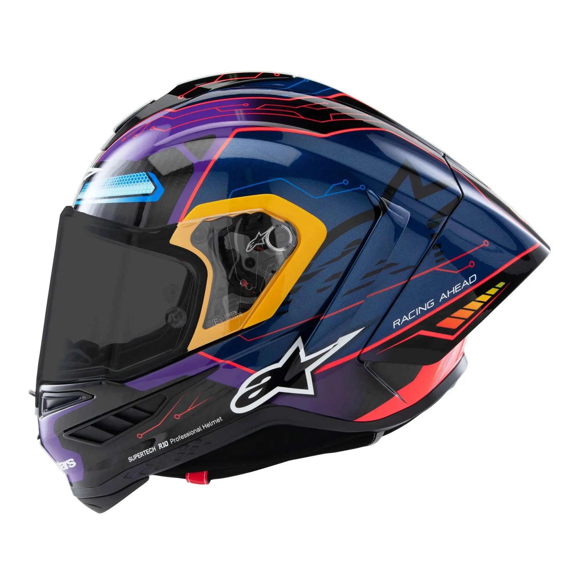 Alpinestars Supertech R10 Martinator R01 Full Face Helmet Blue / Purple / Gloss Red  - FREE UK Shipping, FREE 365 Day Returns | Moto Central