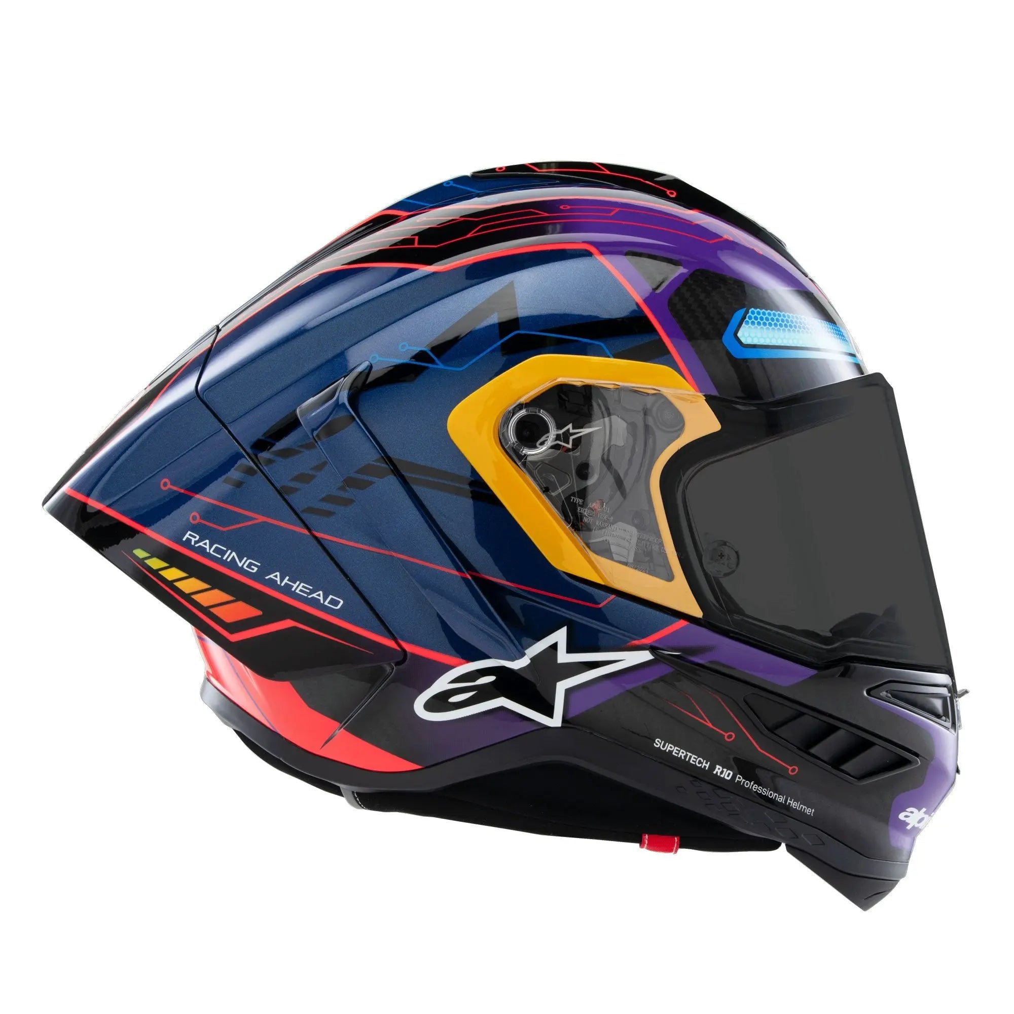 Alpinestars Supertech R10 Martinator R01 Full Face Helmet Blue / Purple / Gloss Red  - FREE UK Shipping, FREE 365 Day Returns | Moto Central