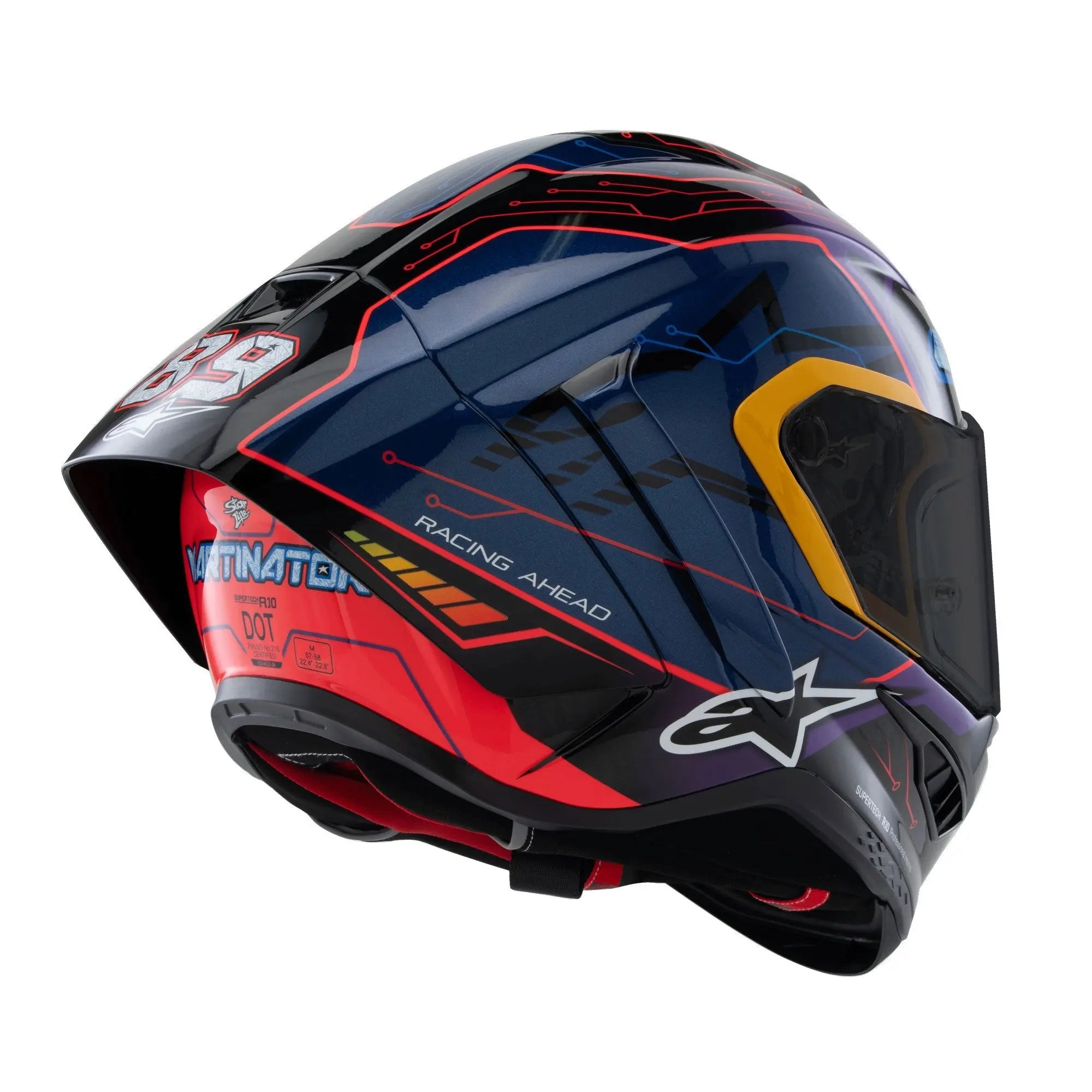 Alpinestars Supertech R10 Martinator R01 Full Face Helmet Blue / Purple / Gloss Red  - FREE UK Shipping, FREE 365 Day Returns | Moto Central