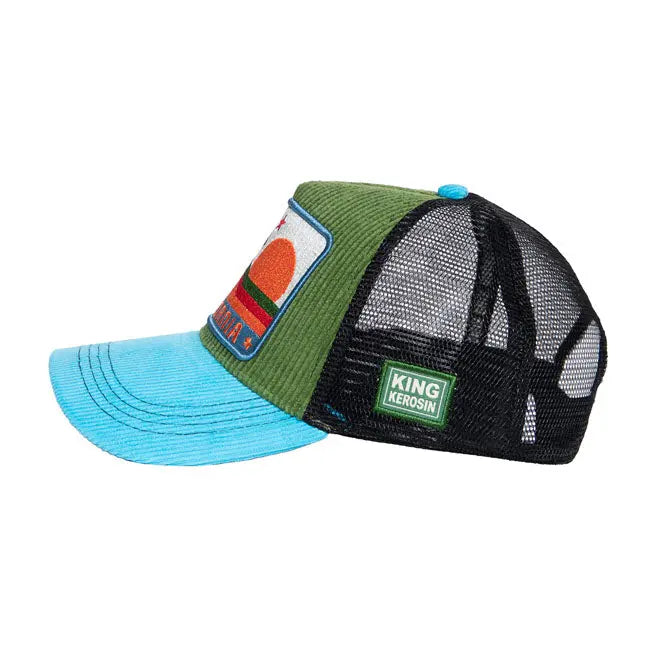 King Kerosin California Cap Blue / Green  - FREE UK Shipping, FREE 365 Day Returns | Moto Central