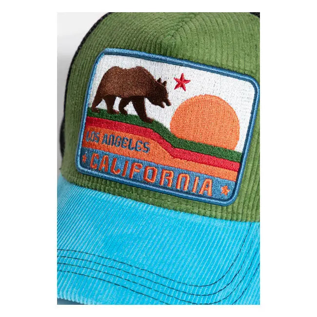 King Kerosin California Cap Blue / Green  - FREE UK Shipping, FREE 365 Day Returns | Moto Central