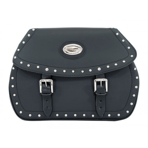 Longride Studded Iparex Saddlebags Black HC138A - 42 Liters