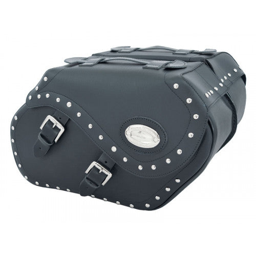 Longride Studded Iparex Saddlebags Black - 34 Liters - FREE UK Shipping, FREE 365 Day Returns | Moto Central