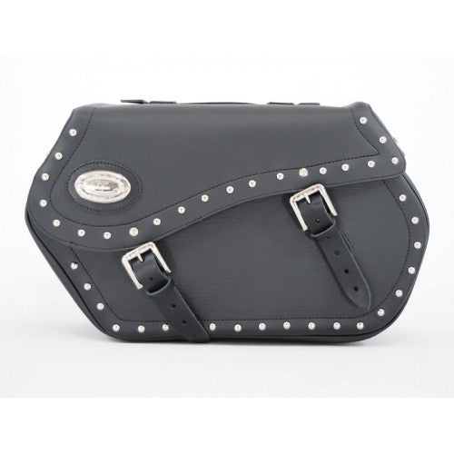 Longride Studded Iparex Saddlebags Black - 43 Liters