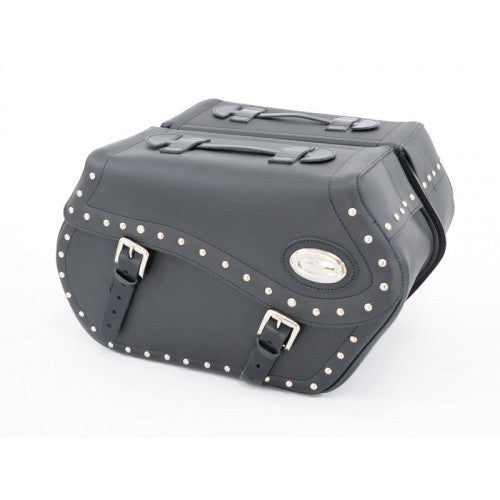 Longride Studded Iparex Saddlebags Black - 43 Liters - FREE UK Shipping, FREE 365 Day Returns | Moto Central