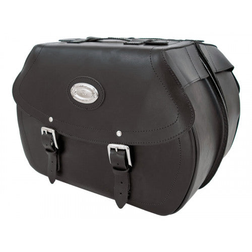 Longride Leather Saddlebags Black - 42 Liters - FREE UK Shipping, FREE 365 Day Returns | Moto Central