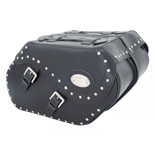 Longride Studded Leather Saddlebags Black - 34 Liters - FREE UK Shipping, FREE 365 Day Returns | Moto Central