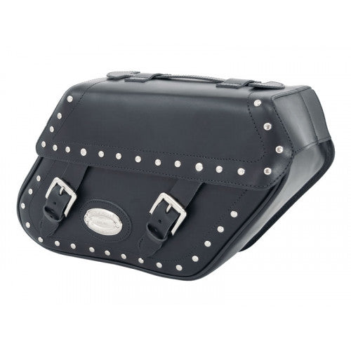 Longride Studded Leather Saddlebags Black - 27 Liters - FREE UK Shipping, FREE 365 Day Returns | Moto Central