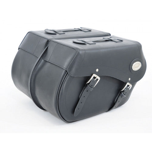 Longride Leather Saddlebags Black - 43 Liters  - FREE UK Shipping, FREE 365 Day Returns | Moto Central