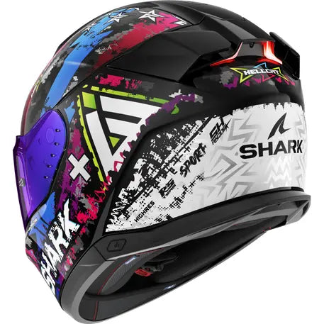 Shark Skwal i3 Full Face Helmet Hellcat White / Blue / Black - FREE UK Shipping, FREE 365 Day Returns | Moto Central