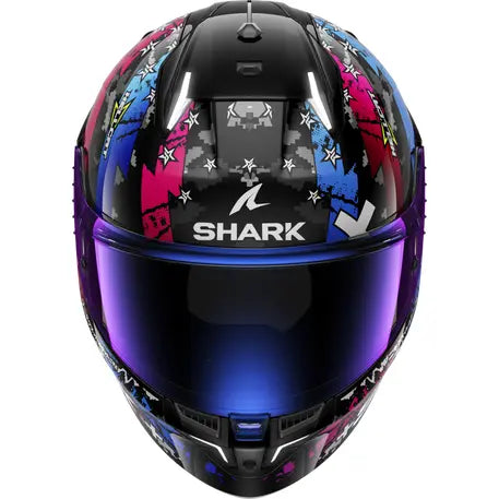 Shark Skwal i3 Full Face Helmet Hellcat White / Blue / Black - FREE UK Shipping, FREE 365 Day Returns | Moto Central