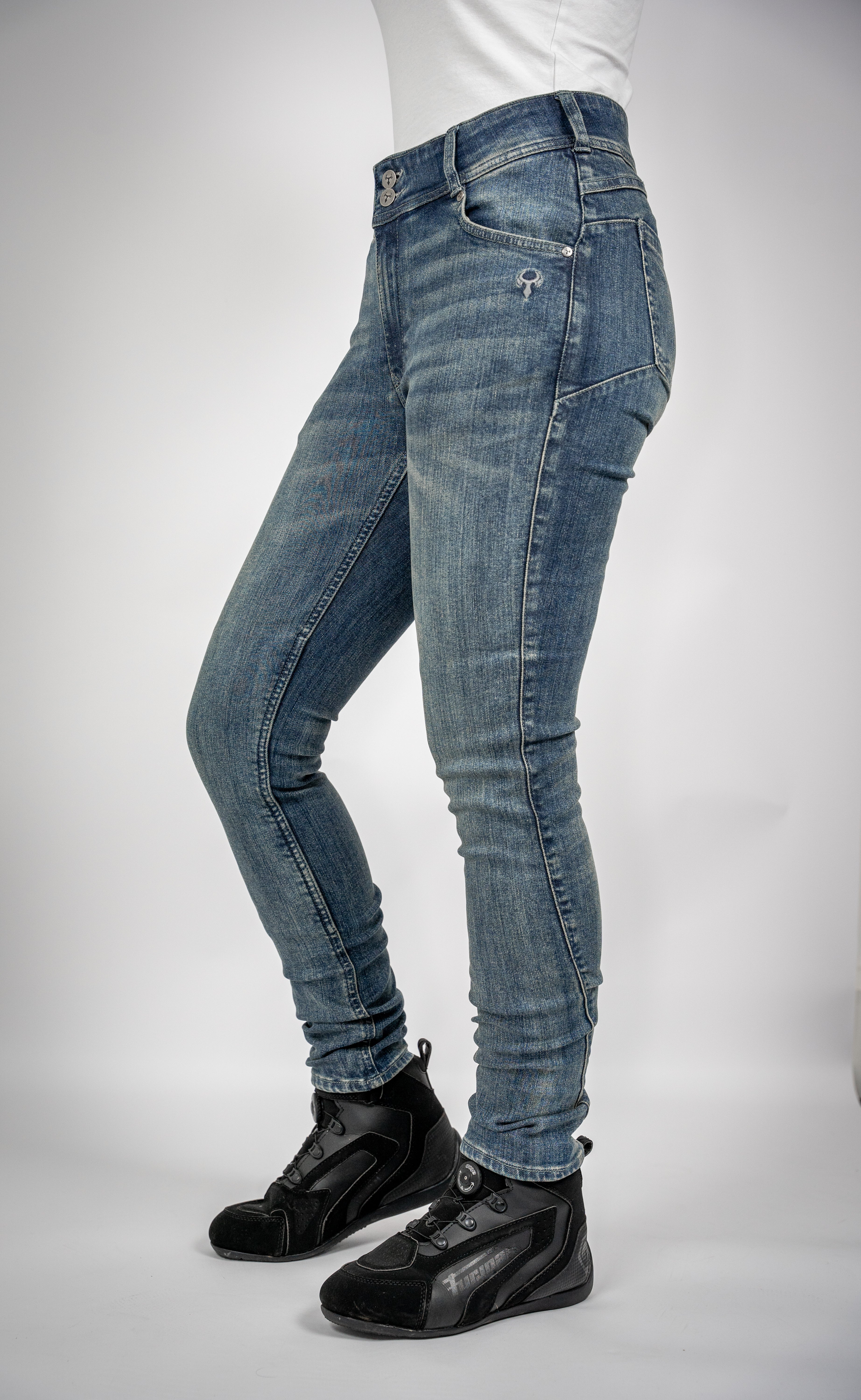 Bull-it Heron Slim Fit Denim Jeans Steel Blue - FREE UK Shipping, FREE 365 Day Returns | Moto Central