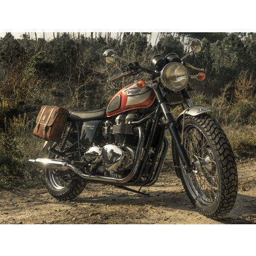 Longride Waxed Canvas Quick Release Saddlebag Brown - 12.5 Liters - FREE UK Shipping, FREE 365 Day Returns | Moto Central