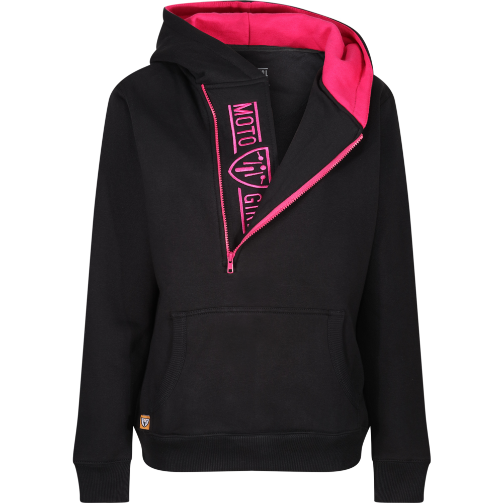 MotoGirl Helmet Ladies Hoodie Pink / Black