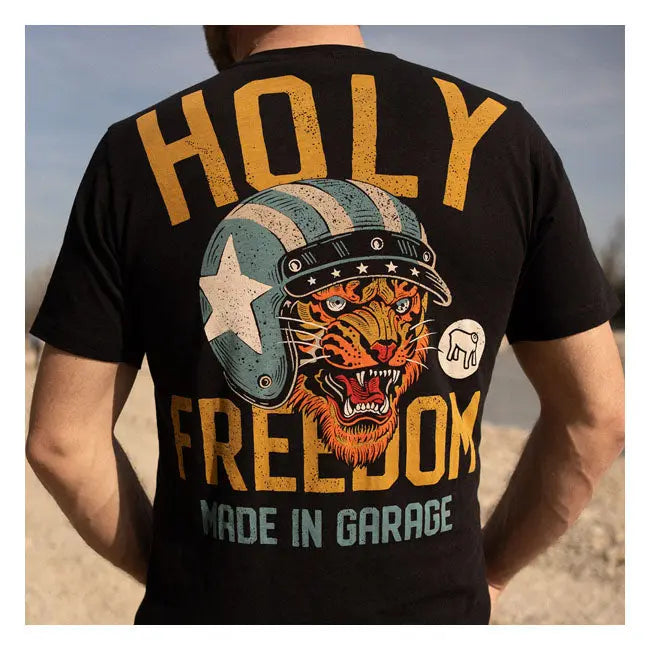 Holy Freedom Tiger T-Shirt Black  - FREE UK Shipping, FREE 365 Day Returns | Moto Central