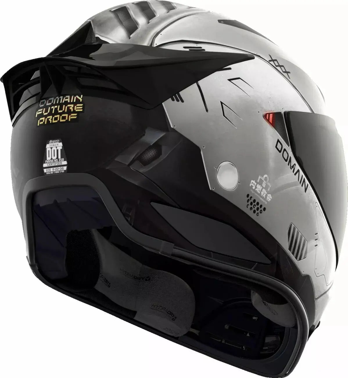 Icon Domain Future Proof Full Face Helmet Grey - FREE UK Shipping, FREE 365 Day Returns | Moto Central