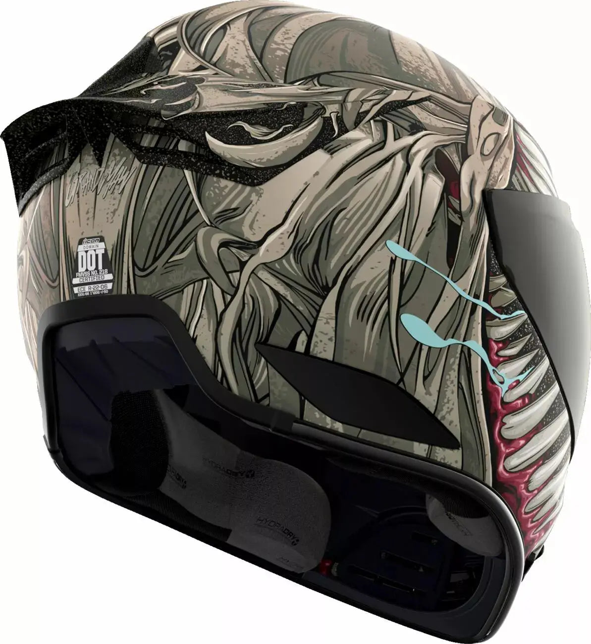 Icon Domain Grand Maw Full Face Helmet Grey - FREE UK Shipping, FREE 365 Day Returns | Moto Central