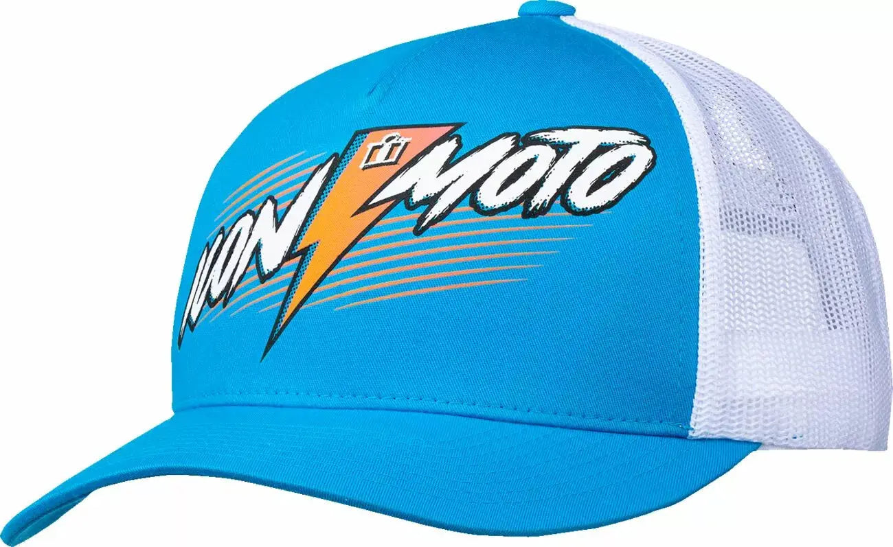 Icon Rad Dawn Trucker Hat Blue / White - FREE UK Shipping, FREE 365 Day Returns | Moto Central