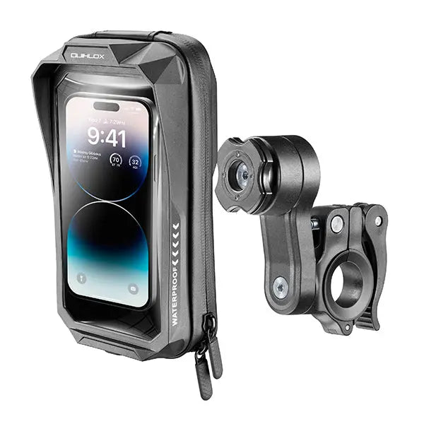 Interphone 7" Quiklox Handlebar Mount & Waterproof Hard Case Kit Black FREE UK Delivery, FREE 365 Day Returns | Moto Central