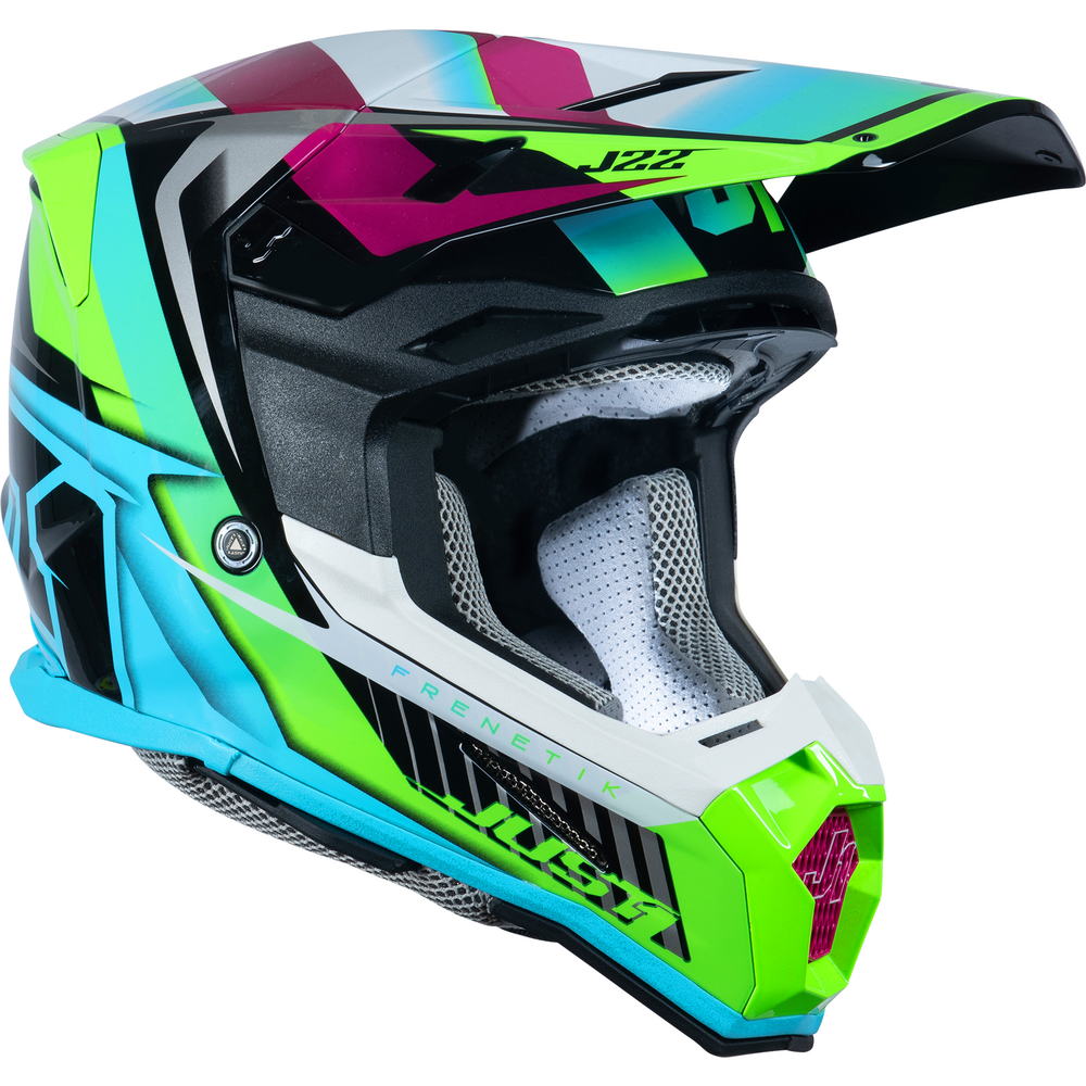 Just1 J22 Motocross Helmet Frenetik Neon Fluo Lime / Black - FREE UK Shipping, FREE 365 Day Returns | Moto Central