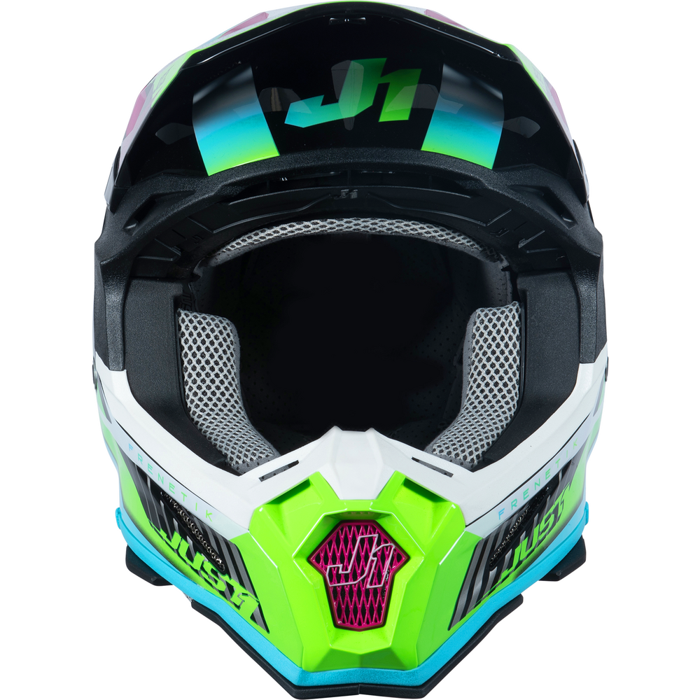 Just1 J22 Motocross Helmet Frenetik Neon Fluo Lime / Black - FREE UK Shipping, FREE 365 Day Returns | Moto Central