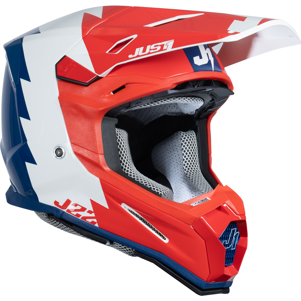 Just1 J22 Motocross Helmet Revolt Red / Blue / White - FREE UK Shipping, FREE 365 Day Returns | Moto Central