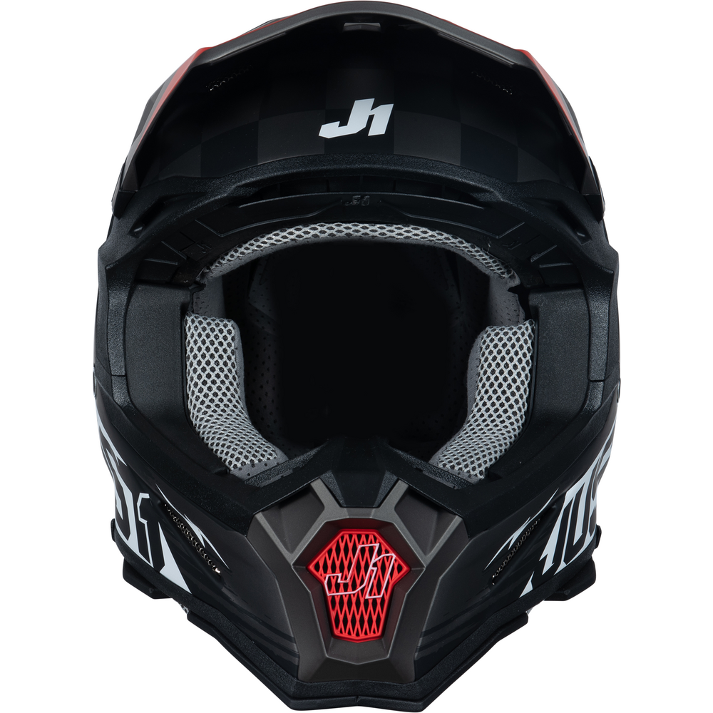 Just1 J22 Motocross Helmet Flagman Red / Titanium / Black  - FREE UK Delivery - Moto Central