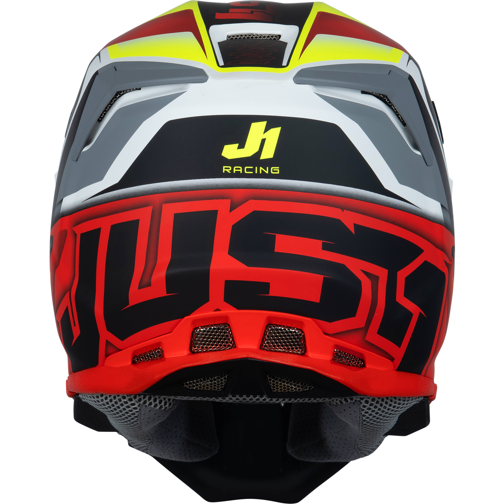 Just1 J22 Motocross Helmet Frenetik Fire Fluo Yellow / Red / White  - FREE UK Delivery - Moto Central