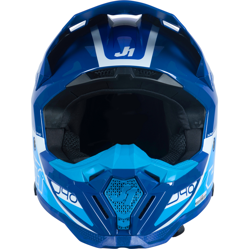 Just1 J40 Motocross Helmet Flash White / Blue - FREE UK Shipping, FREE 365 Day Returns | Moto Central