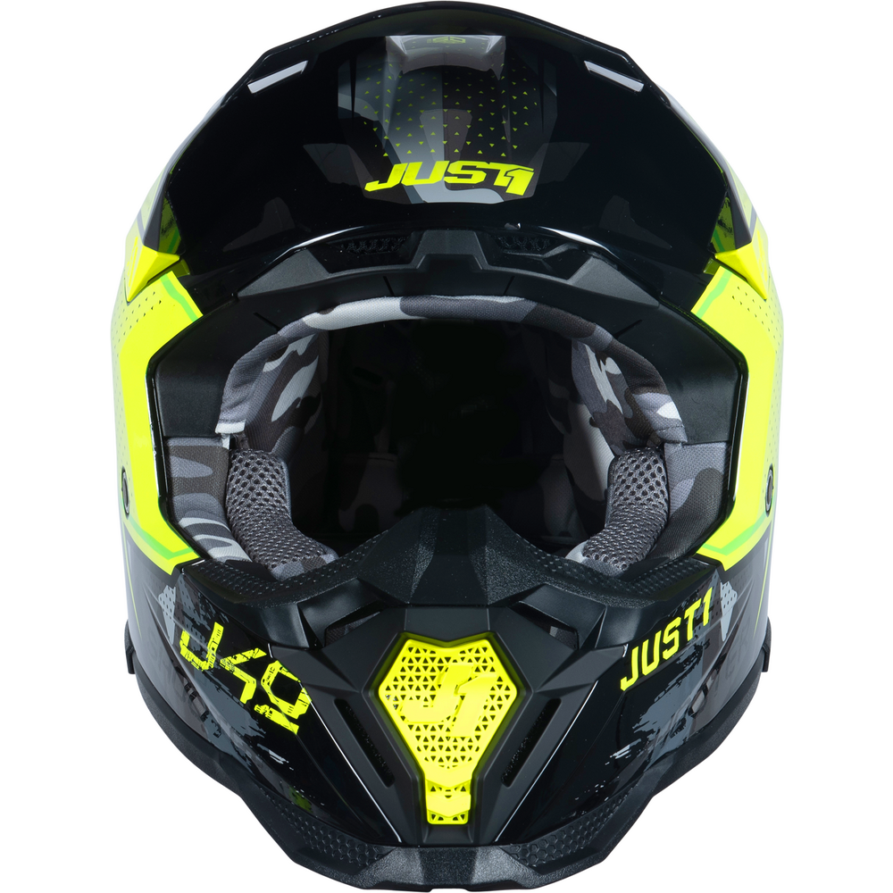 Just1 J40 Motocross Helmet Shooter Camo / Fluo Yellow / Black