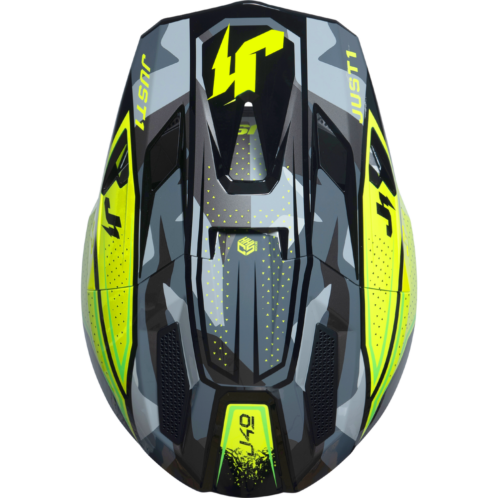 Just1 J40 Motocross Helmet Shooter Camo / Fluo Yellow / Black