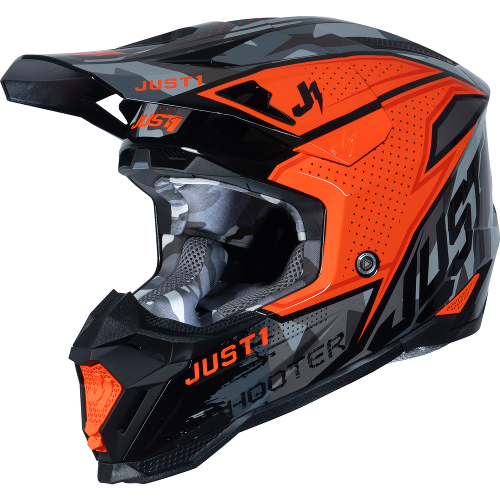 Just1 J40 Motocross Helmet Shooter Camo / Orange / Black