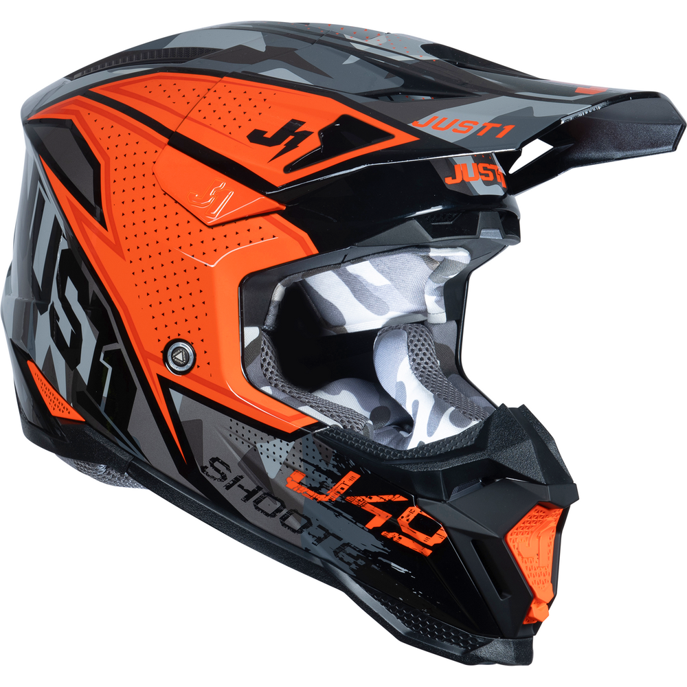 Just1 J40 Motocross Helmet Shooter Camo / Orange / Black