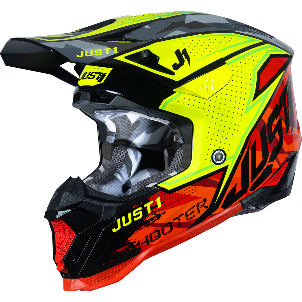 Just1 J40 Motocross Helmet Shooter Camo / Red / Black