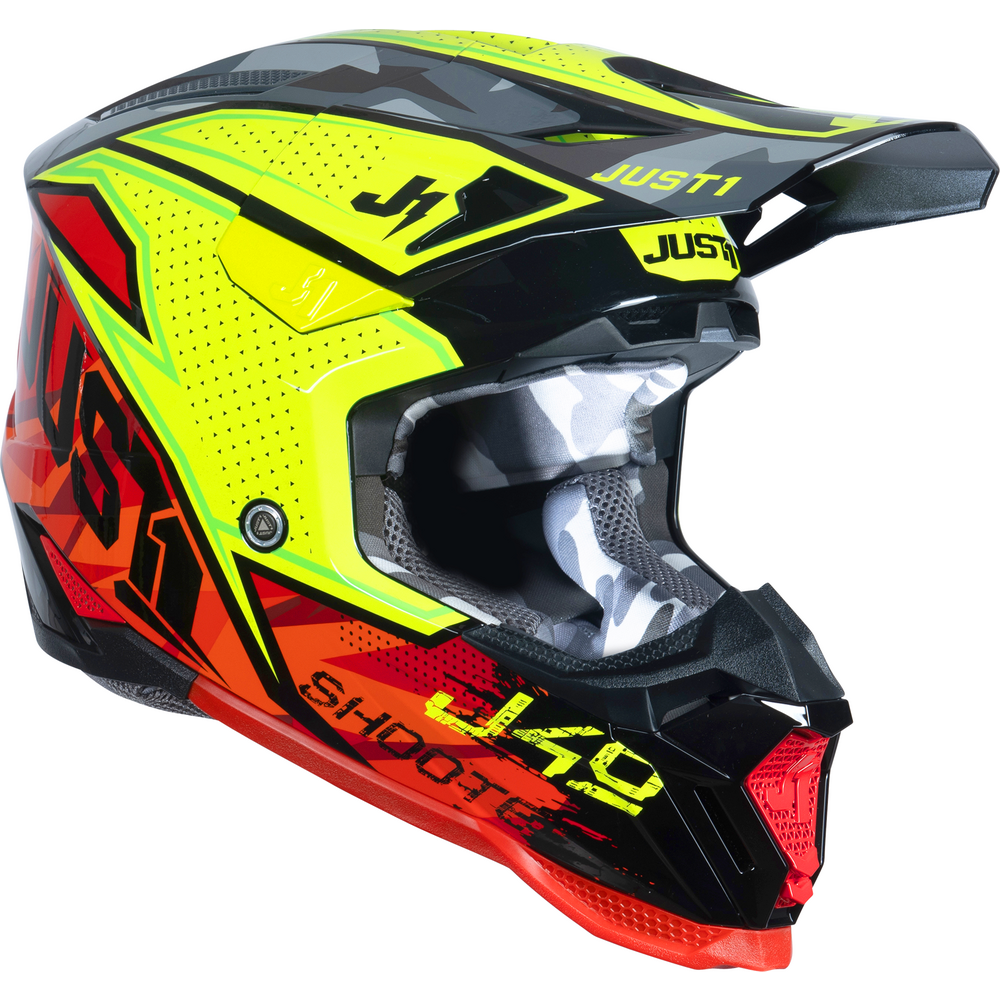 Just1 J40 Motocross Helmet Shooter Camo / Red / Black