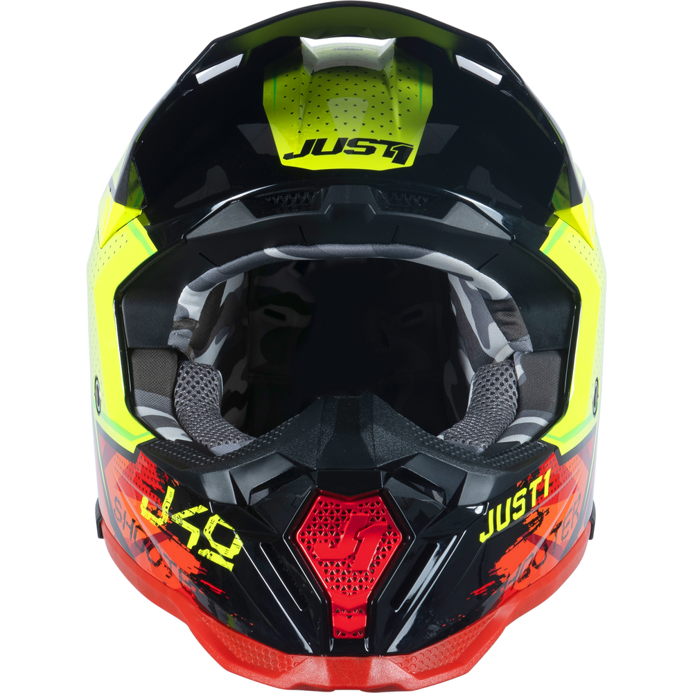 Just1 J40 Motocross Helmet Shooter Camo / Red / Black