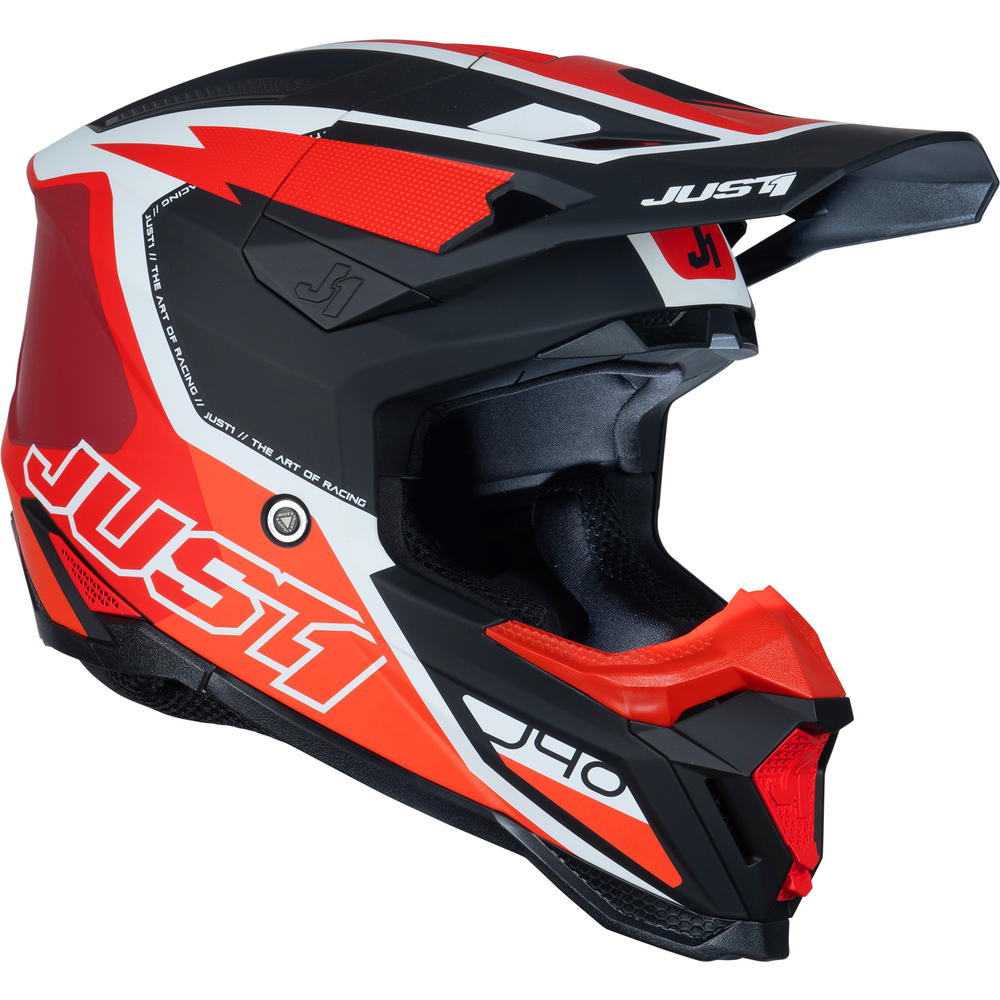 Just1 J40 Motocross Helmet Flash Red / White / Black - FREE UK Shipping, FREE 365 Day Returns | Moto Central