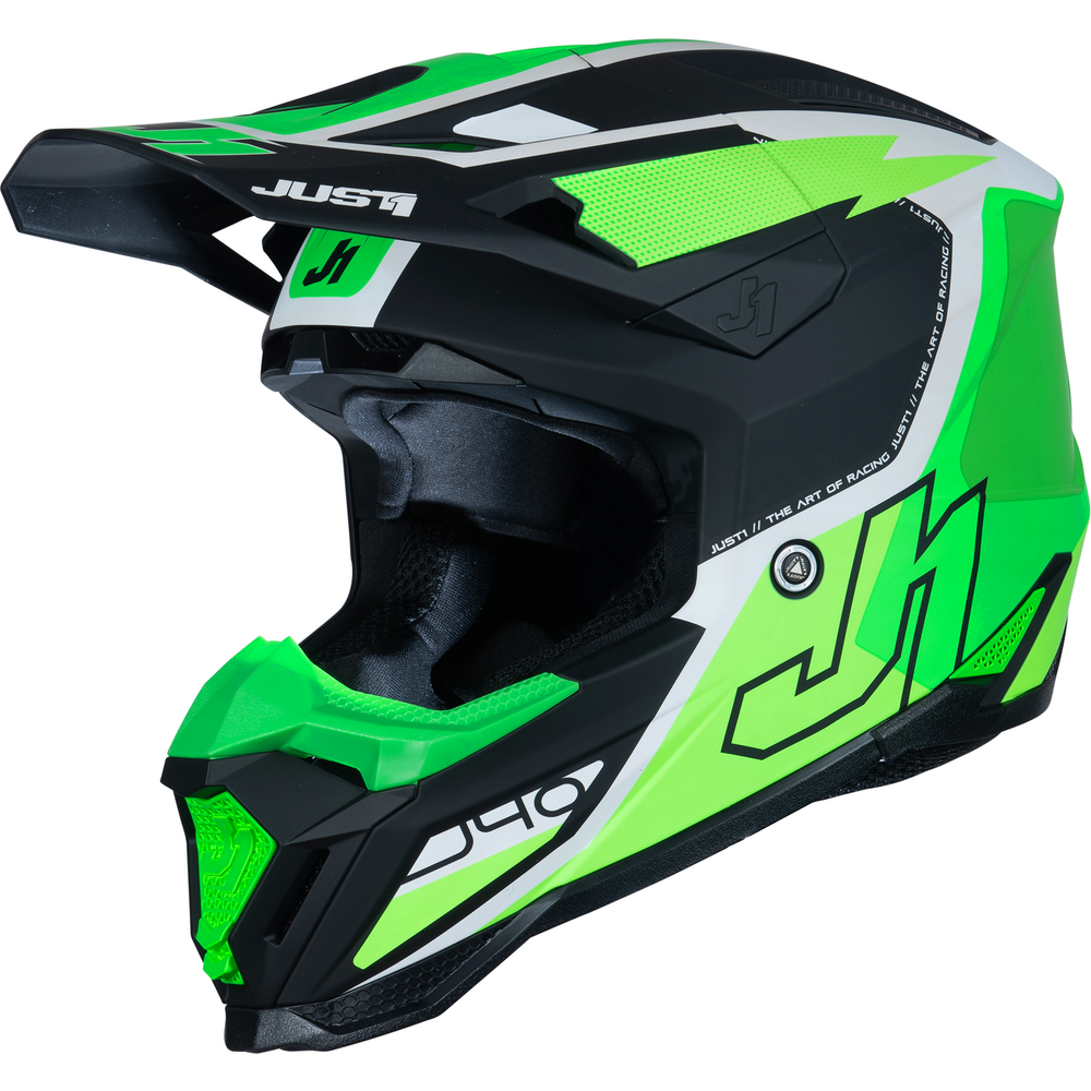 Just1 J40 Motocross Helmet Flash Fluo Green / White / Black