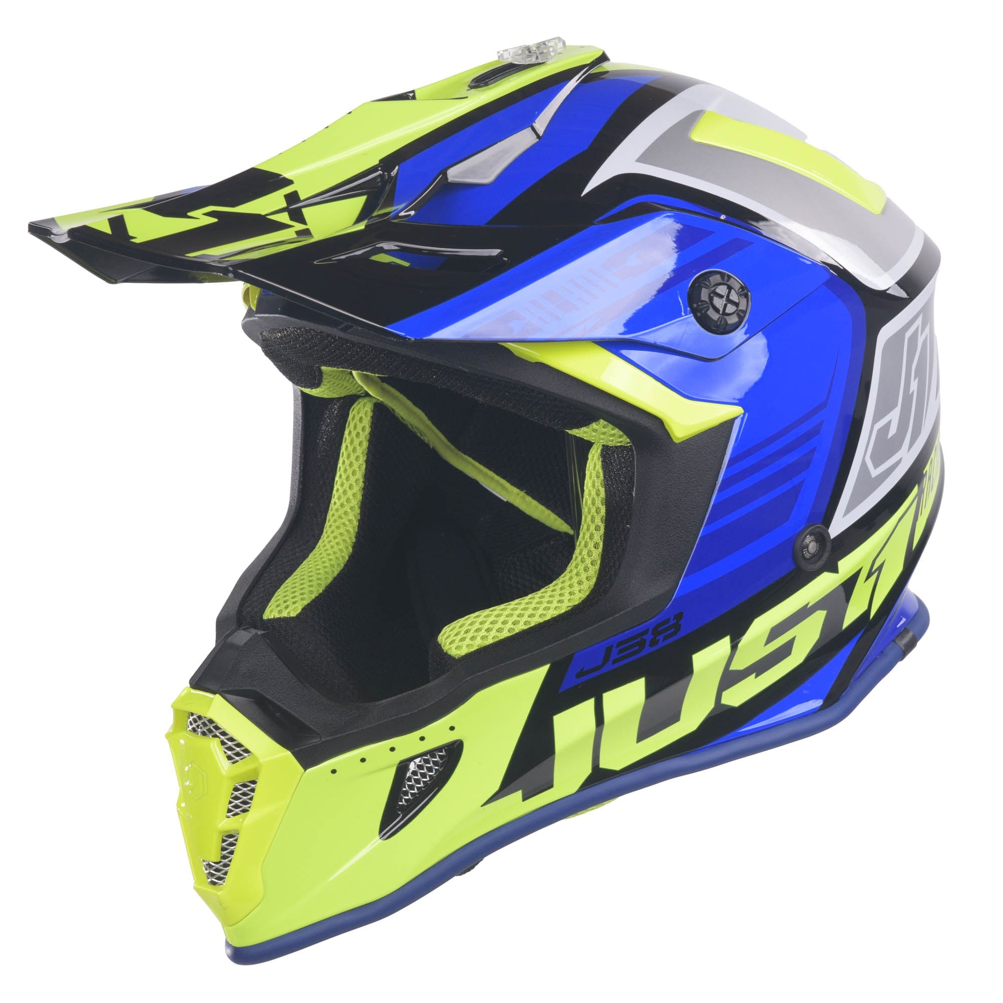 Just1 J38 MX Helmet Blade Gloss Blue / Fluo Yellow / Black