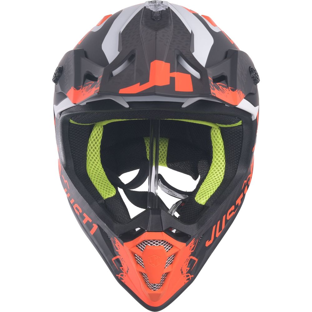 Just1 J38 MX Helmet Mask Fluo Orange / Titanium / Matt Black