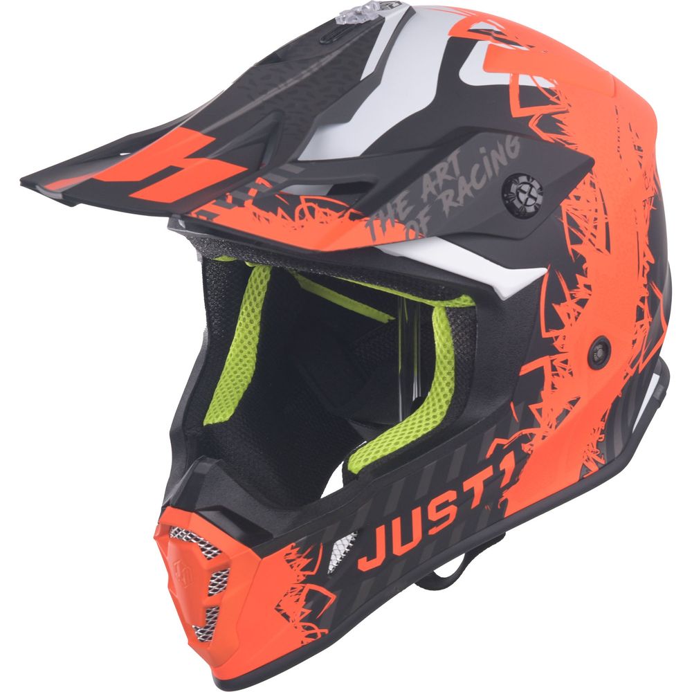 Just1 J38 MX Helmet Mask Fluo Orange / Titanium / Matt Black