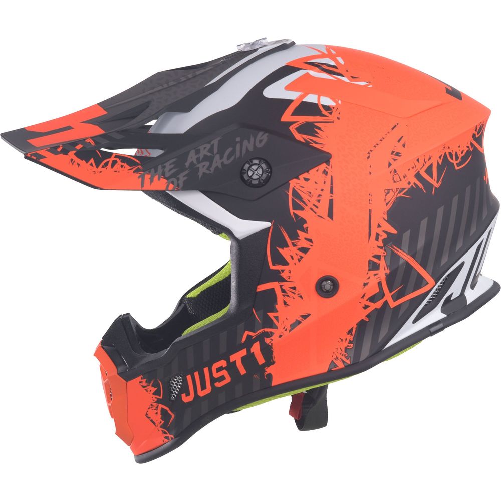 Just1 J38 MX Helmet Mask Fluo Orange / Titanium / Matt Black