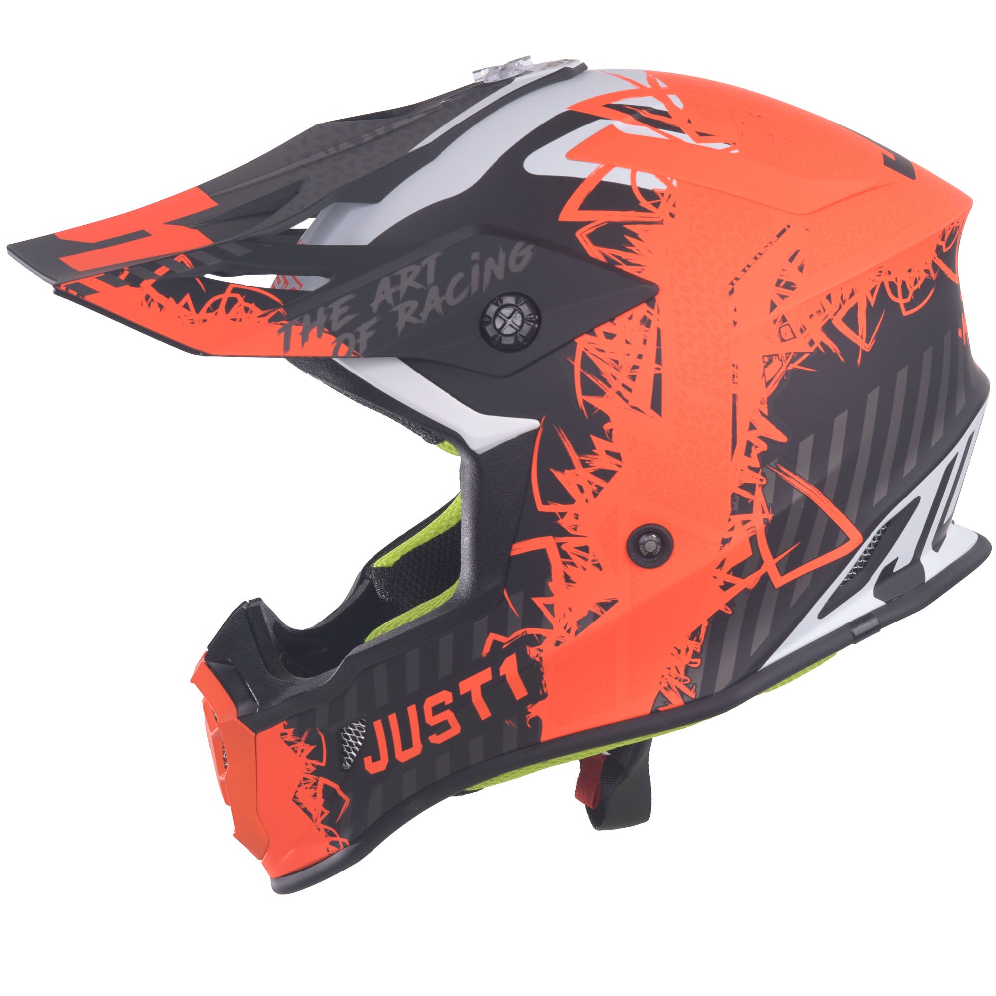 Just1 J38 MX Helmet Mask Fluo Orange / Titanium / Matt Black - FREE UK Shipping, FREE 365 Day Returns | Moto Central