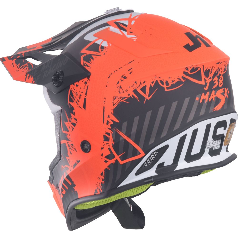 Just1 J38 MX Helmet Mask Fluo Orange / Titanium / Matt Black