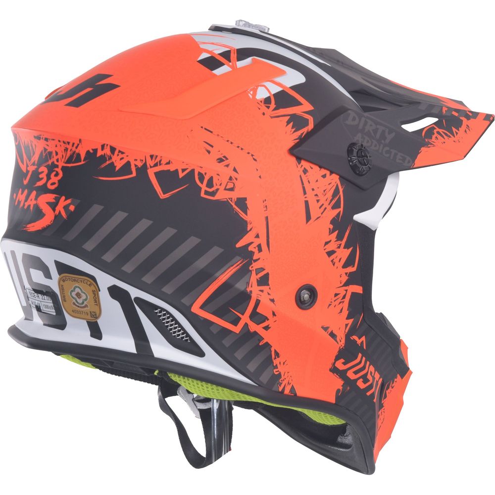 Just1 J38 MX Helmet Mask Fluo Orange / Titanium / Matt Black