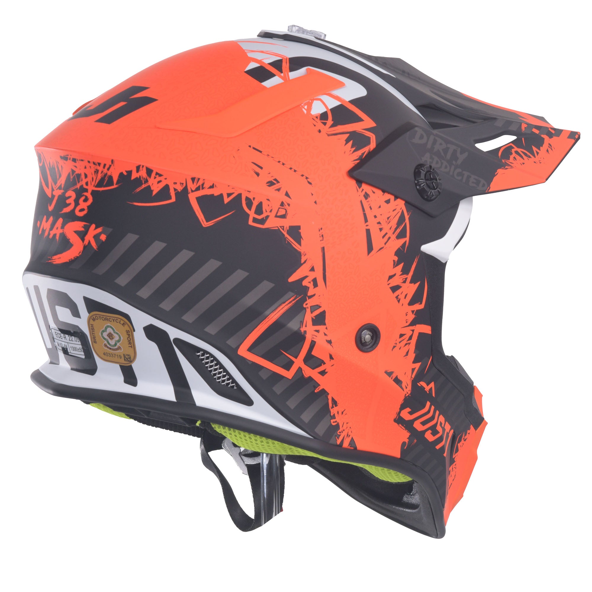 Just1 J38 MX Helmet Mask Fluo Orange / Titanium / Matt Black - FREE UK Shipping, FREE 365 Day Returns | Moto Central